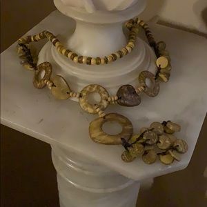 Vintage Burnished wood Long Necklace